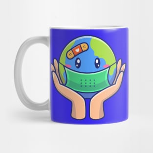 Save World From Virus Cartoon Mug